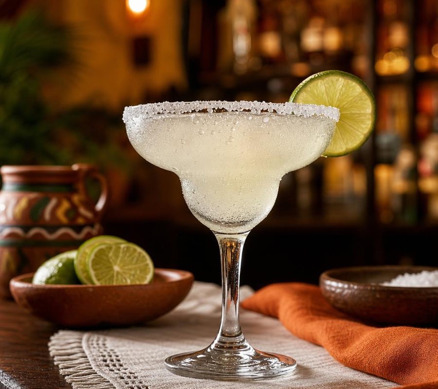 Classic margarita with a salted rim